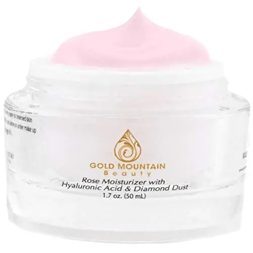 Anti-Aging Gesichtscreme Feuchtigkeitspflege – mit Rosen Duft, Hyaluronsäure und Diamantstaub, Anti-Aging Anti-Falten Nachtcreme für Damen und Herren, Hautpflege
