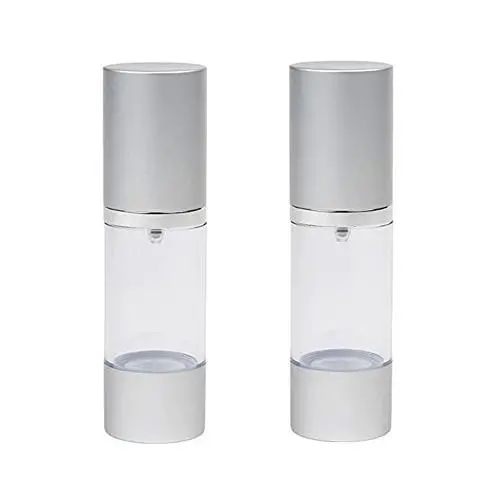 2PCS 30ml Airless Pump Bottles-Upscale Empty Refillable Bayonet Cream Lotion Toner Cosmetic Toiletries Liquid Storage Containers Jar Pots(Silver) 2PCS 30ml Airless Pump Bottles-Upscale Empty Refillable Bayonet Cream Lotion Toner Cosmetic Toiletries Liquid Storage Containers Jar Pots(Silver)