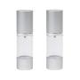 2PCS 30ml Airless Pump Bottles-Upscale Empty Refillable Bayonet Cream Lotion Toner Cosmetic Toiletries Liquid Storage Containers Jar Pots(Silver)