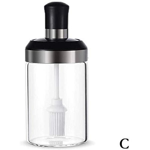 Glass Kitchen Storage Containers - Glass Seasoning Tank Kitchen Spice Kit Bottles Pepper Spoon Seasoning Jars Oil Brush Honey Container Food Storage Container