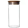 Glasflaschen mit Holzdeckel – 750 ml – Küche Behälter, widerstandsfähige Borosilikat Dichtungsschale/Küchen-Lebensmittelbehälter für Trockenfrüchte, getrocknete Früchte, klaren Tee Aufbewahrungsschale