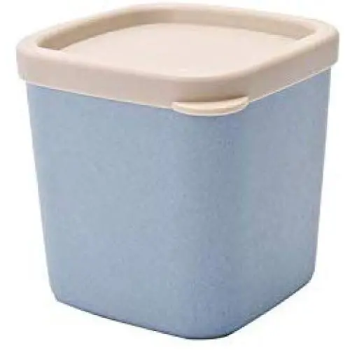 1 pc Wheat Straw Jar Moistureproof Sealed Plastic Food Storage Canister Container Box with Lid,As Shown2,Large