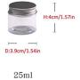 Travel Sample Containers, Tea Storage Jar, Incense Powder Container - Small Plastic Jars with Lids, Clear Plastic Containers, Set of 5(25ml, 30ml, 50ml, 80ml, 100ml)