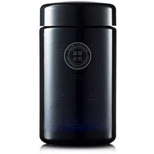Snow Diamond 200ml (7 fl oz) Black Violet violet Glass Wide Mouth Screw Top Jar Premium UV Protected Storage and Smell Proof Herb Container (1, 200ml)