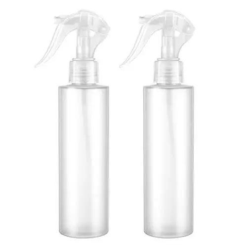 Denkee 2er Set Sprühflaschen, 7oz Leere Kunststoff-Sprühflaschen, Auffüllbare Sprühflaschen für Haar/Öle/Reinigungslösungen, Feine Nebelflaschen für Reisen, Home Office, Gartenarbeit (Weiß)