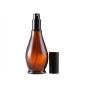 1PCS 100ML Cucurbit Shaped Amber Glass Vial Bottles With Black Cap-Cosmetic Perfume Makeup Cream Lotion Lip Balm Storage Container Jar Pot (Pump Bottle)