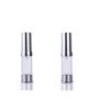 2PCS Empty Refillable Upscale Plastic Airless Vacuum Pump Press Bottle Portable Travel Packing Storage Cosmetic Containers Jar Holder Vial with Silver Cap For Cream Lotion Emulsion size 15ml/0.5oz