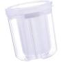 UPKOCH Food Storage Plastic Clear 4 Compartments Detachable Kitchen Cereal Container Dry Food Storage Jar with Lid for Kitchen Food