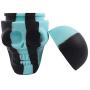 TOPJAR Wax Carving Container Set (15ml Skull Series) - Light Blue/Black Nonstick Silicone Jar & Green Small Mat & Carver Tool Each 1