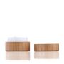 LONGWAY Natural Bamboo Jars with Plastic Lids and Inner Liners | Empty Lotion Containers/Travel Cream Containers - for DIY Cosmetic Jars & BPA Free (10g, pack of 4)