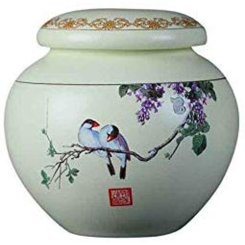 Keramik-Dose für Tee, Schwarz für Tee/Grüntee/Puerh/Tieguanyin, Aufbewahrungstank für Blüten-Tee, Trockenfrüchte, Teezeremonie-Accessoires, Tankgröße 250 g - 500 g (Farbe: L)