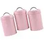 joyMerit 3-Pack Kitchen Canister Set With Airtight Lid For Food Storage, Store Coffee, Sugar, Tea, Spices, Dry Food and More (Pink Color)