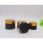 2 STÜCKE 30ML 1OZ Braune Leere Glascremeflasche mit Goldverschluss und Innendeckel – Gesichtsheim-Augenheimspeicherbehälter für Kosmetikbehälter zum Auffüllen für Reisen, Urlaub, Alltag.
