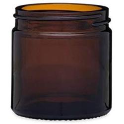 2 oz Amber Glass Straight Sided Squat Jars - No Cap Case 24 by Berlin Packaging