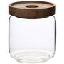 UPKOCH Glass Food Storage Jar Canister with Clip Top Bamboo Lids Glass Storage Container for Loose Tea Coffee Bean Sugar Salt 500ML