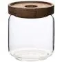 UPKOCH Glass Food Storage Jar Canister with Clip Top Bamboo Lids Glass Storage Container for Loose Tea Coffee Bean Sugar Salt 500ML