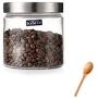 Glass Sealed Storage Jar Food Grains Storage Bottle Transparent Tea Coffee Seal Storage Cans DELICATEWNN (Capacity : 0.9L1)