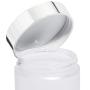 Large Frosted Clear Thick Glass Straight Sided Jar with Silver Metal Overshell Lid - 8 oz / 120 ml (6 pack) + Spatulas
