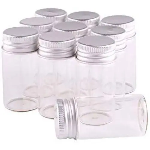 24pcs Flacons en Verre Transparent 25ml 3060mm Mini Jars avec Bouchon Métallique Argenté pour DIY Artisanat 24pcs Flacons en Verre Transparent 25ml 3060mm Mini Jars avec Bouchon Métallique Argenté pour DIY Artisanat