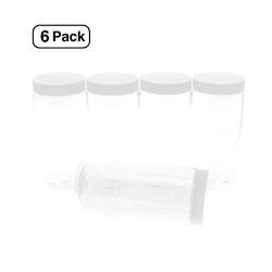 White Tall Large Plastic Jars 6 Pack (16 oz)