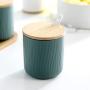 Nordic Household Ceramic Spice Rack Salt And Pepper Seasoning Jar Kitchen Storage Bottle Set Combination,Gray 1Pc