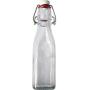 Viva Haushaltswaren - 4 Small Glass Bottles with Clip Closure, 250 ml (Square Shape) for self-Filling. Includes Funnel