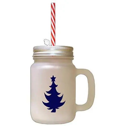 Marine Weihnachtsbaum #6 Gefrosteter Glas-Weinkrug mit Strohhalme