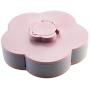 m?kvfa Bloom Rotating Snack Box Flower Design Candy Food Storage Box Jewelry Organizer Creative Fruit Box Candy Dish Compartment Snack Plate (Pink)