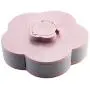 m?kvfa Bloom Rotating Snack Box Flower Design Candy Food Storage Box Jewelry Organizer Creative Fruit Box Candy Dish Compartment Snack Plate (Pink)