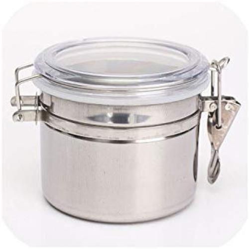 Stainless Steel Airtight Sealed Canister Storage Can Sugar Coffee Tea Tin Candy Sealed Cans Box Holder Bottles Jars 5Inch,S 4Inch