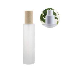 1PCS 120ML 4OZ Empty Frosted Glass Lotion Bottle with White Pump Head and Cap Emulsion Shower Gel Shampoo Conditioner Storage Holder Portable Refillable Cosmetic Container Jar for Travel Daily Life