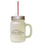 Black A True Love Story Never Ends #2 Frosted Glass Mason Jar With Straw