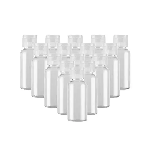 0.5oz Mini Clear Plastic Empty Bottle with Flip Cap Small Travel Bottles Storage Containers Jars for Cosmetic Sample Lotion Shower Gel Emulsion Toiletries - BPA-free - Set of 24 0.5oz Mini Clear Plastic Empty Bottle with Flip Cap Small Travel Bottles Storage Containers Jars for Cosmetic Sample Lotion Shower Gel Emulsion Toiletries - BPA-free - Set of 24