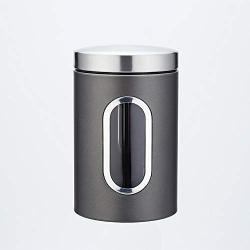 Coffee Beans Sealed Cans Creative Kitchen Supplies Stainless Steel Sealed Cans Miscellaneous Grains Coffee Tea Storage Seasoning Tank With Lid (gray) Kitchen Storage (Color : Gray, Size : 1.5L)