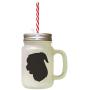 Black Mcnab Silhouette Frosted Glass Mason Jar With Straw