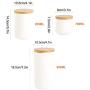 Food Storage Containers 3 Piece Set with Airtight Wood Lids Small Kitchen Canisters Jars,Rustic Home Decor,Pantry Organization and Storage for Tea Coffee Snacks Sugar Spice,White