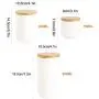 3-teiliges Lebensmittelbehälter-Set mit Holzdeckeln, kleine Küchenbehälter & Gläser, rustikaler Wohnklimadekor, Pantry-Organisation & Lagerung für Tee, Kaffee, Snacks, Zucker, Gewürze, Weiß
