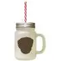 Braunes Hund, Braun, Braun-Ton, Virginia Foxhound Silhouette, Frostglas Mason Jar mit Stroh