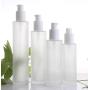 2PCS 30ML 1OZ Empty Frosted Glass Lotion Bottle Pump Jar Refillable Portable Durable Cosmetic Container Essence Toner Holder for Travel Vacation Camping Daily Life