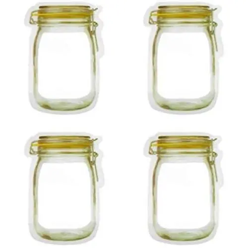 Food Storage Mason Jar Zipper Bags Reusable Snack Saver Bag (M 4pcs) Food Storage Mason Jar Zipper Bags Reusable Snack Saver Bag (M 4pcs)