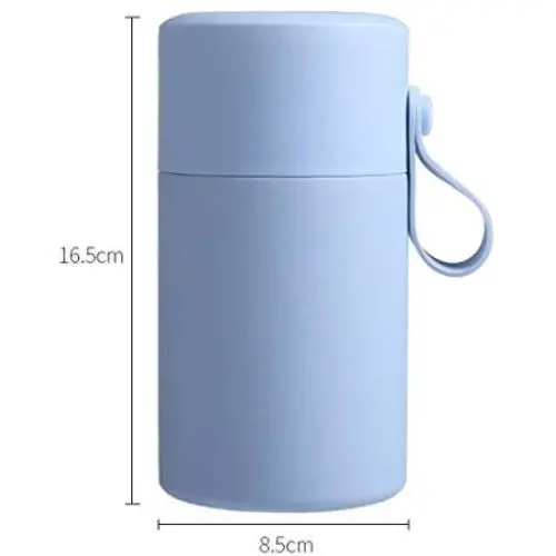Bouteille isotherme 550ml Thermos pour Enfants, Contenant Alimentaire en Inox à Vide Isolant, Étanche avec Cuillère Dépliante (Couleur : Bleu)