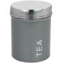 Harbour Housewares Contemporary Tea Canister - Steel Kitchen Storage Caddy with Rubber Seal - Grey - 10cm
