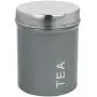 Harbour Housewares Contemporary Tea Canister - Steel Kitchen Storage Caddy with Rubber Seal - Grey - 10cm