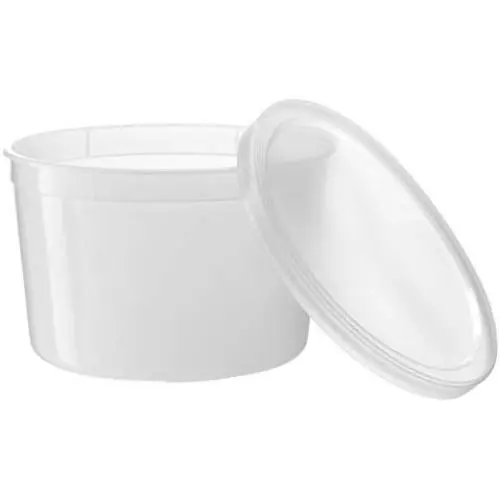[10 Zählen Basix Runder Klarsicher Lebensmittelbehälter mit Deckeln, Perfekt für Meal Prep, Suppen, Eis, Gefriertiefkühlung, Geschirrspüler und Mikrowellengeeignet]