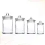 TOPBATHY 4er Set Tragbarer Glas-Lebensmittellagerbehälter mit Dichtung/Lebensmittellagerbehälter, für Tee, Kaffee, Gewürze und mehr – 0,16L + 0,4L + 0,75L + 1,2L