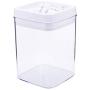 UPKOCH 2pcs Plastic Transparent Sealed Can Square Food Storage Jar Snacks Containers for Nut Tea Spice (1.3L)