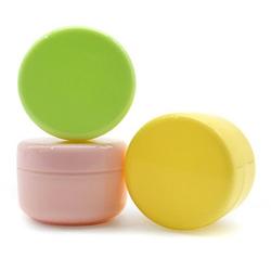 3PCS 20ML Random Color Plastic Empty Portable Refillable Makeup Pot Lip Cosmetic Face Cream Jar Pot Eye Shadow Nail Powder Sample Container Bottle For Home Or Travel