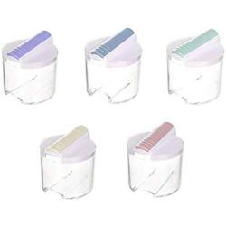 SoundsBeauty Spice Jars, Food Grade PP Condiment Storage Box Seasoning Container, Pack of 5 Random Colors