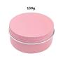 Healthcom 12 Pack 5 Oz Round Aluminum Tin Cans Screw Top Metal Steel Tins 150ml Lip Balm Tin Jars Cosmetic Containers Sample Favors Tins Food Storage Organization for Tea Salve Spice Candies(Pink)