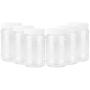 Fasmov 17 oz Plastic Jars with Screw on Lids Storage Jars with White Sealing Caps, Set of 6